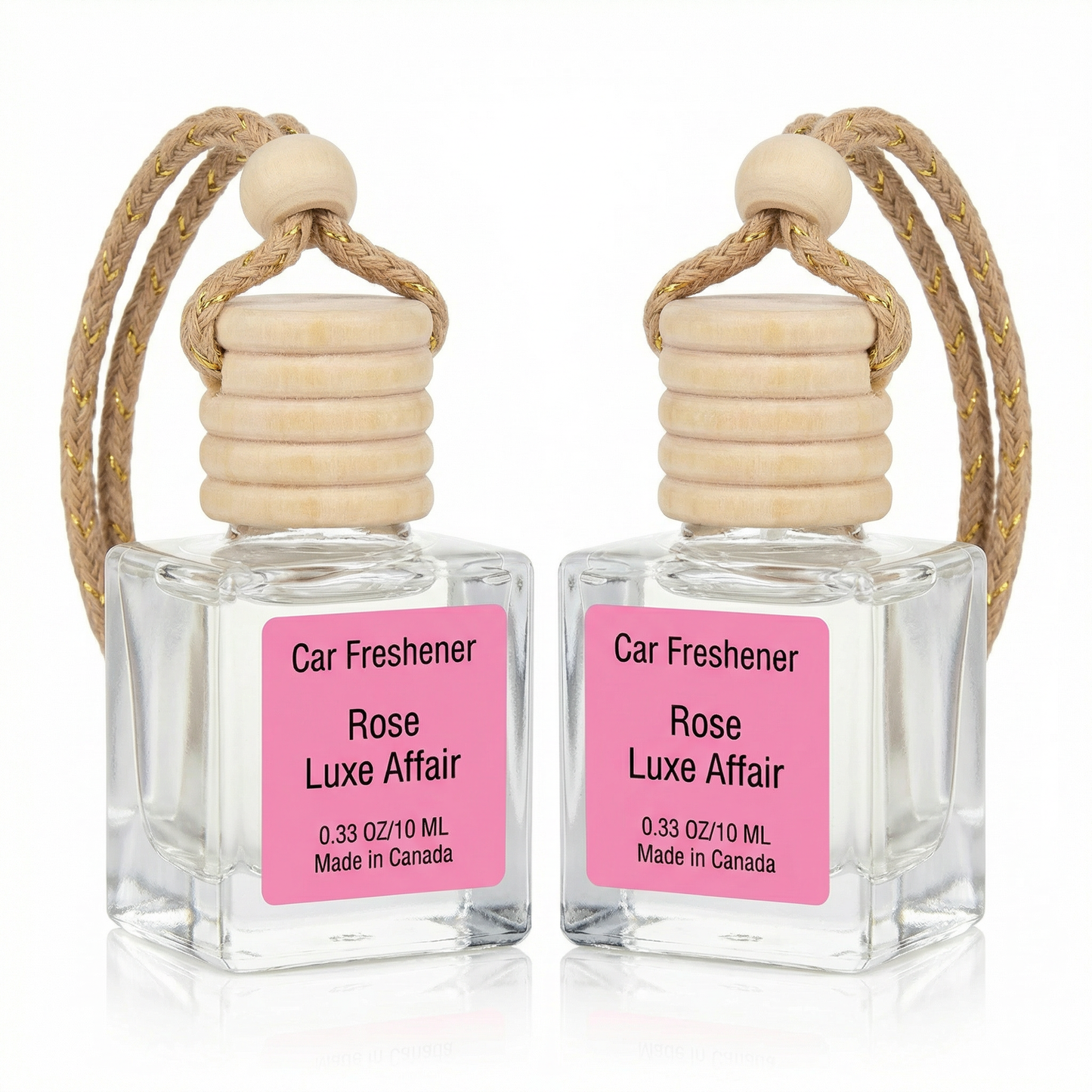 Rose Luxe Affair 10ml Hanging Car Air Freshener Diffuser – Refillable 2-Pack