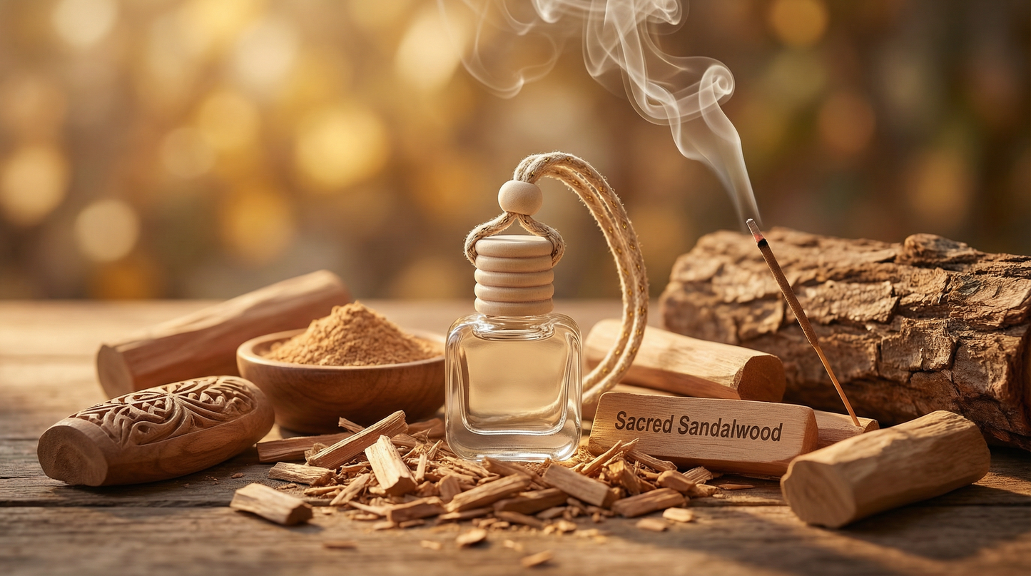 Sacred Sandalwood Car Diffuser hanging