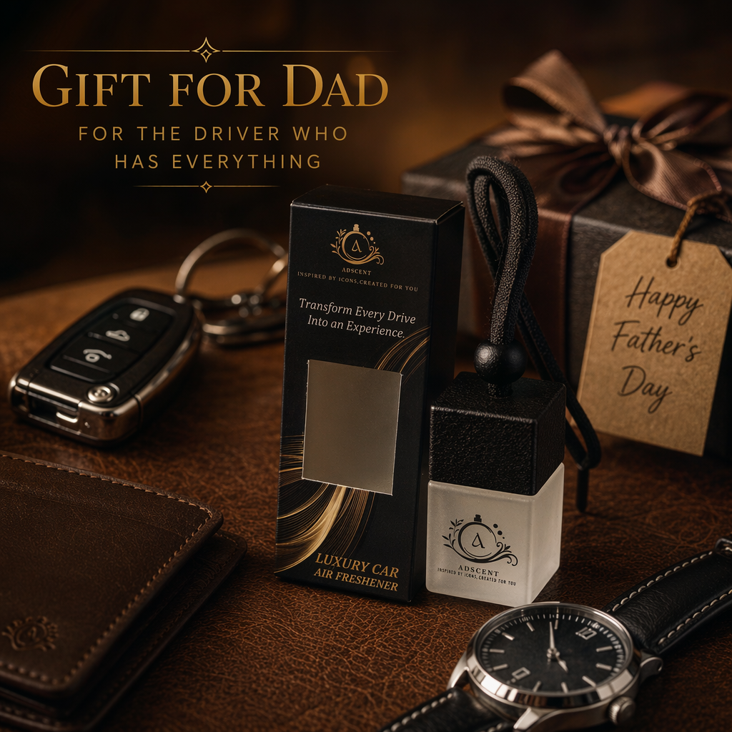 ADSCENT Luxury Car Air Freshener | Omre Noir – Inspired by Ombré Nomad | Premium Frosted Glass Hanging Diffuser | Long-Lasting Fragrance