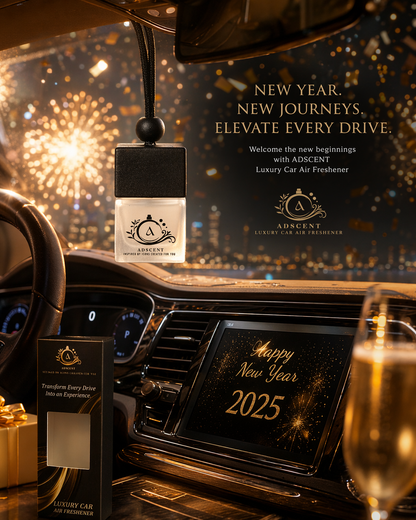 ADSCENT Luxury Car Air Freshener | Omre Noir – Inspired by Ombré Nomad | Premium Frosted Glass Hanging Diffuser | Long-Lasting Fragrance