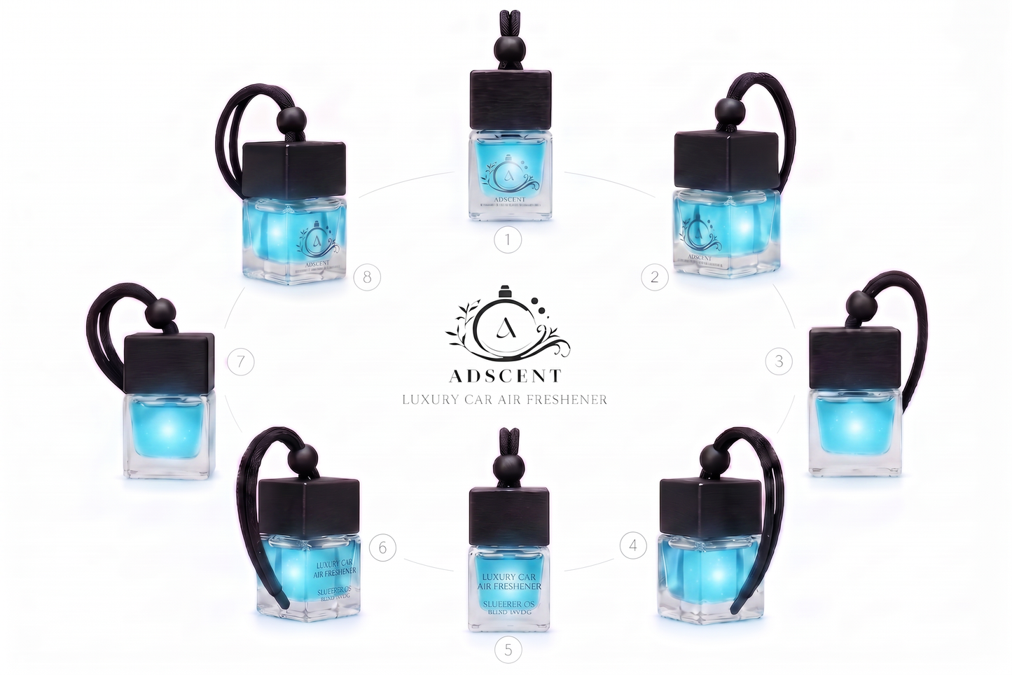 Adscent Urban Y | Luxury Car Air Freshener | Inspired by Modern Urban Icons YS- Y – Premium Frosted Glass Hanging Diffuser | Long-Lasting Fragrance