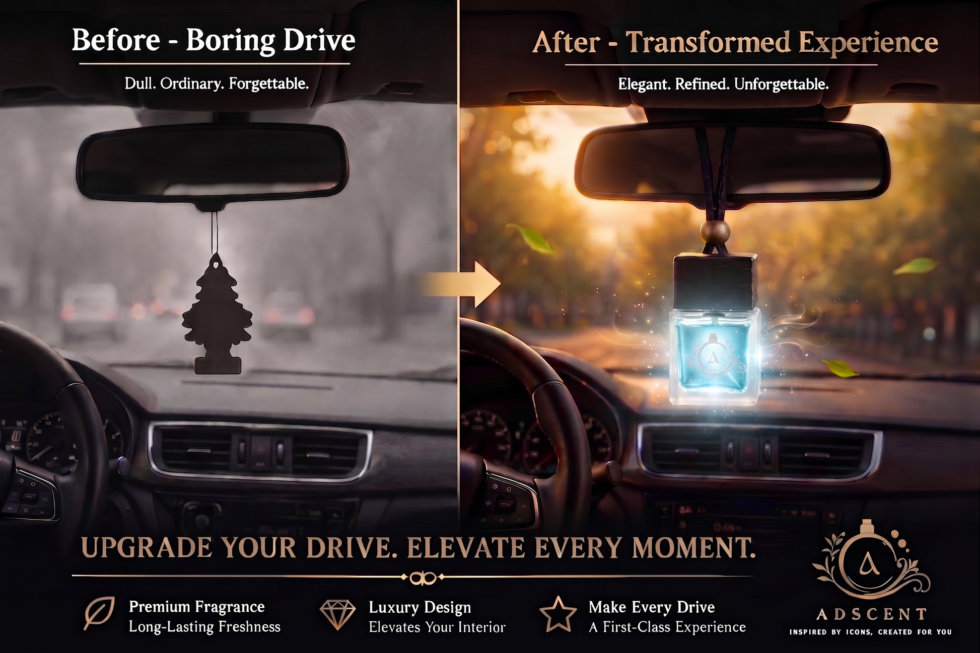 Urban Y car air freshener lifestyle — modern fresh fragrance for every drive
