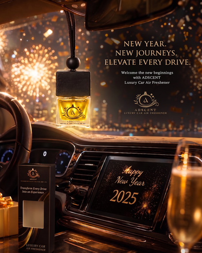 Adscent Imperial Aventus | Luxury Car Air Freshener | Inspired by the King of Fragrances Aventus – Premium Frosted Glass Hanging Diffuser | Long-Lasting Fragrance