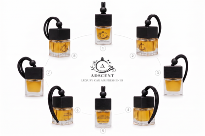 Adscent Imperial Aventus | Luxury Car Air Freshener | Inspired by the King of Fragrances Aventus – Premium Frosted Glass Hanging Diffuser | Long-Lasting Fragrance