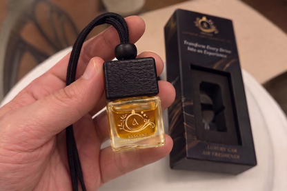 Adscent Imperial Aventus | Luxury Car Air Freshener | Inspired by the King of Fragrances Aventus – Premium Frosted Glass Hanging Diffuser | Long-Lasting Fragrance