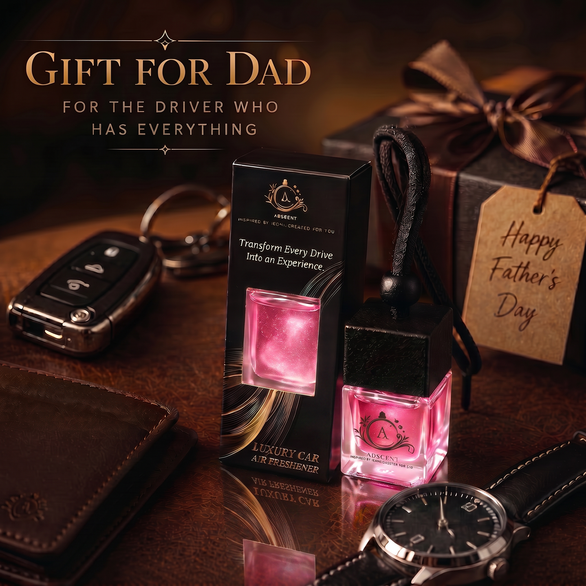 Coco Veil car diffuser side view — elegant powdery floral scent, ADSCENT Canada