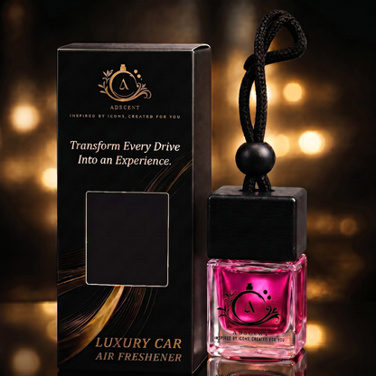 Adscent Coco Veil | Luxury Car Air Freshener | Inspired by Iconic Coco Cha-Nnel-Floral Legends – Premium Frosted Glass Hanging Diffuser | Long-Lasting Fragrance
