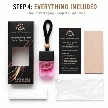 Adscent Coco Veil | Luxury Car Air Freshener | Inspired by Iconic Coco Cha-Nnel-Floral Legends – Premium Frosted Glass Hanging Diffuser | Long-Lasting Fragrance
