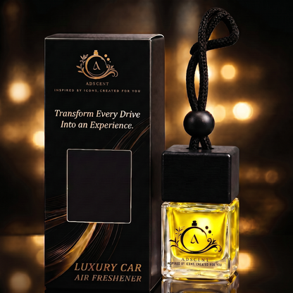 Adscent Chrome Essence | Luxury Car Air Freshener | Inspired by Az-Zro Chrome Fragrance Icons – Premium Frosted Glass Hanging Diffuser | Long-Lasting Fragrance