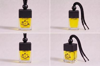 Chrome Essence car air freshener lifestyle — polished fresh fragrance for every drive