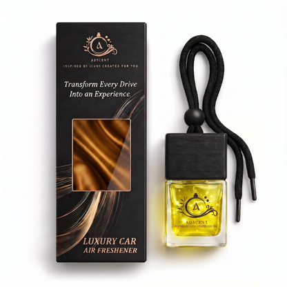 Adscent Chrome Essence | Luxury Car Air Freshener | Inspired by Az-Zro Chrome Fragrance Icons – Premium Frosted Glass Hanging Diffuser | Long-Lasting Fragrance