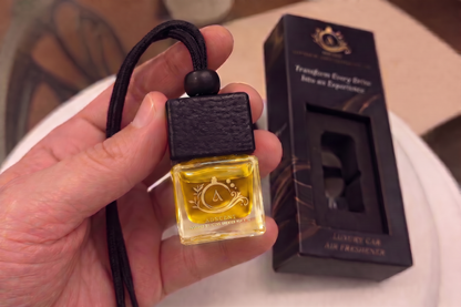Adscent Chrome Essence | Luxury Car Air Freshener | Inspired by Az-Zro Chrome Fragrance Icons – Premium Frosted Glass Hanging Diffuser | Long-Lasting Fragrance