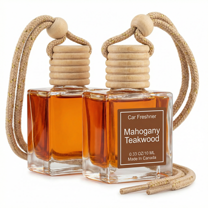 Mahogany Teakwood 10ml Hanging Car Air Freshener Diffuser – 2-Pack