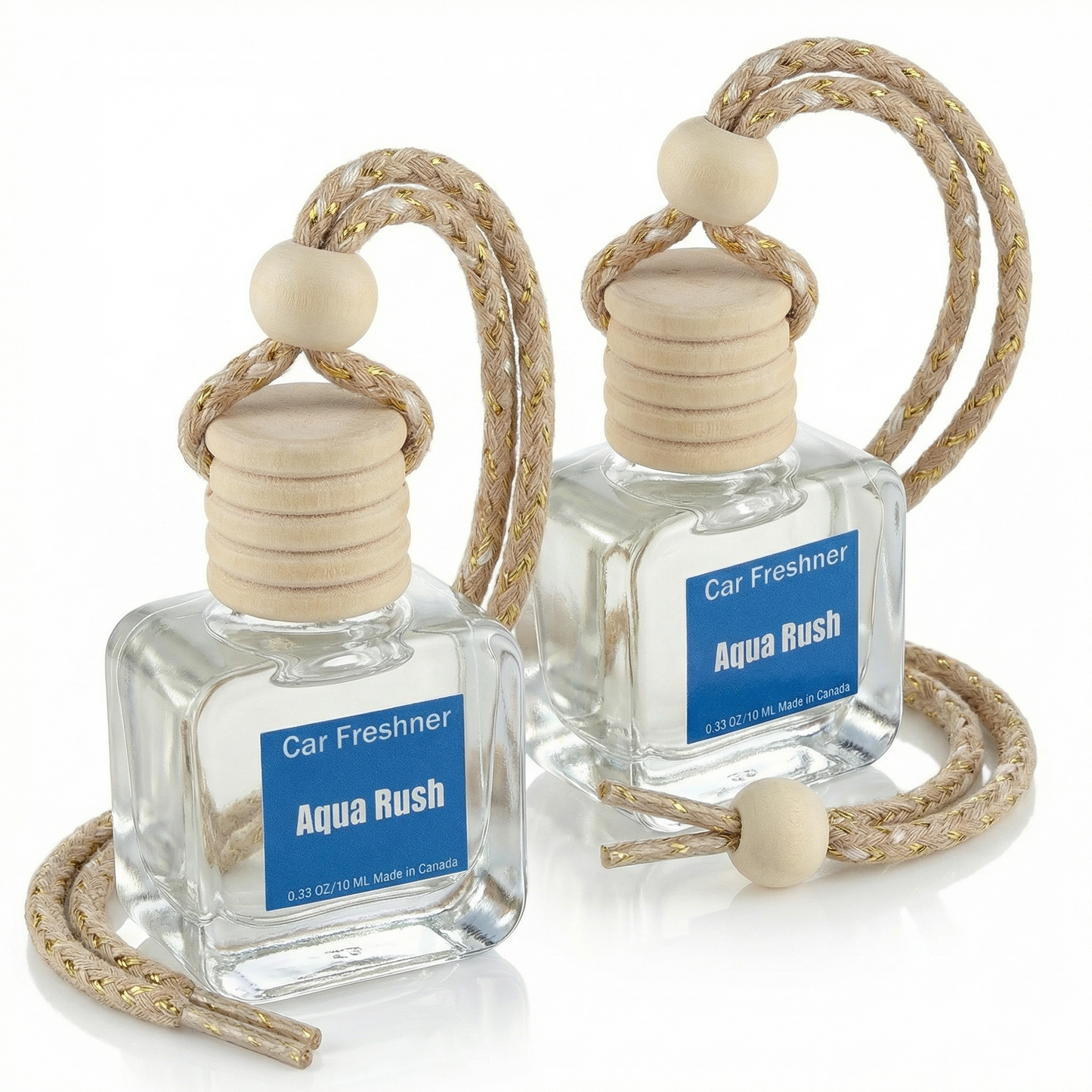 Aqua Rush 10ml Hanging Car Air Freshener Diffuser – Refillable 2-Pack