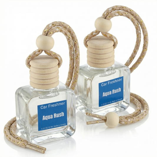 Aqua Rush 10ml Hanging Car Air Freshener Diffuser – Refillable 2-Pack