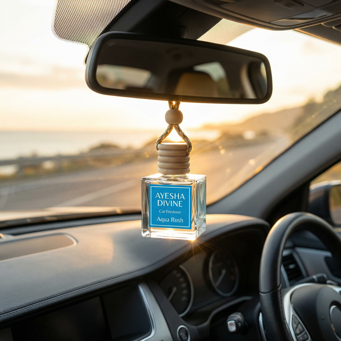 Aqua Rush 10ml Hanging Car Air Freshener Diffuser – Refillable 2-Pack
