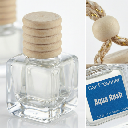 Aqua Rush 10ml Hanging Car Air Freshener Diffuser – Refillable 2-Pack
