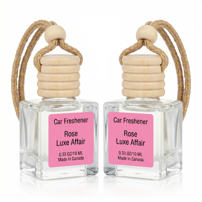 Rose Luxe Affair luxury car air freshener diffuser — Bulgarian Rose & Jasmine, handcrafted in Canada