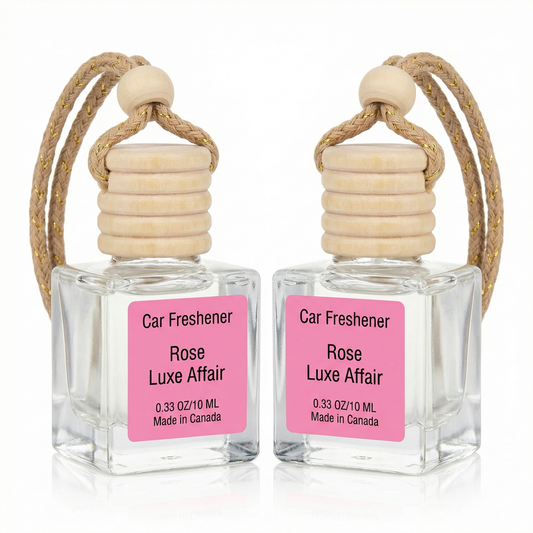 Rose Luxe Affair 10ml Hanging Car Air Freshener Diffuser – Refillable 2-Pack