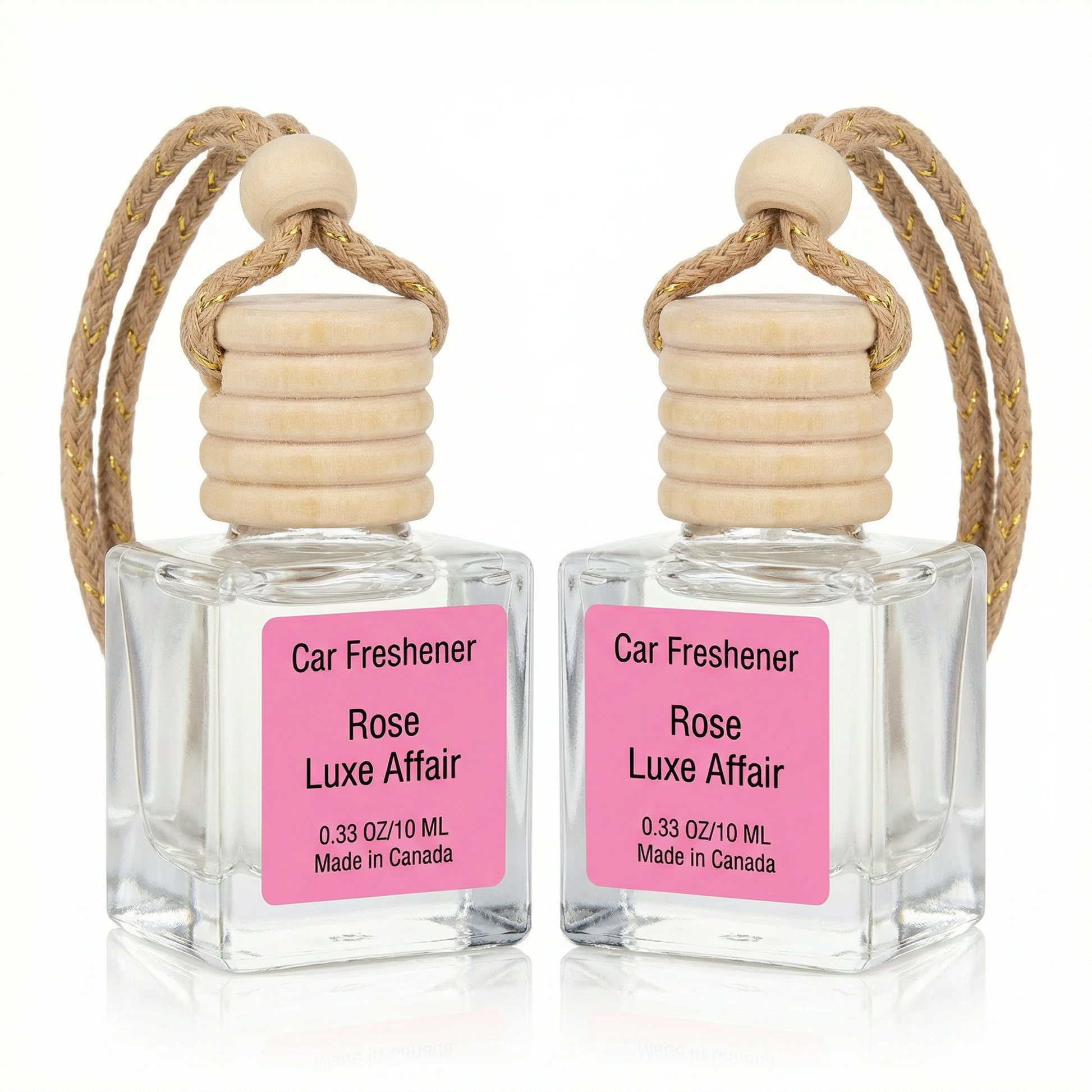Rose Luxe Affair 10ml Hanging Car Air Freshener Diffuser – Refillable 2-Pack