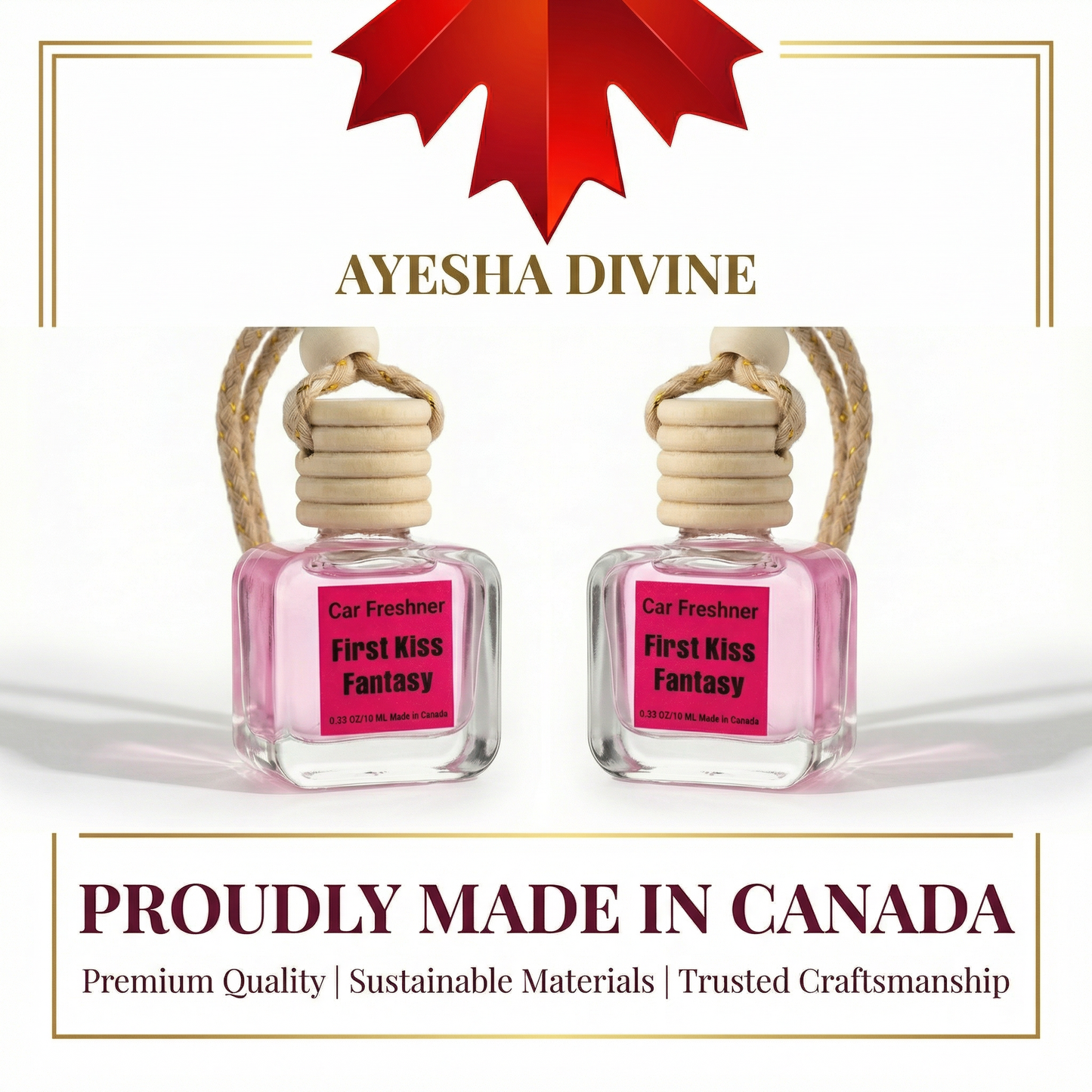 First Kiss Fantasy 10ml Hanging Car Air Freshener – Long Lasting 2-Pack