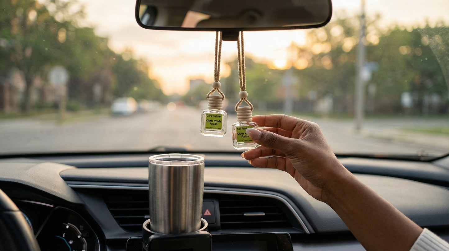 Citrus Woods Fusion 10ml Hanging Car Air Freshener Diffuser – 2-Pack