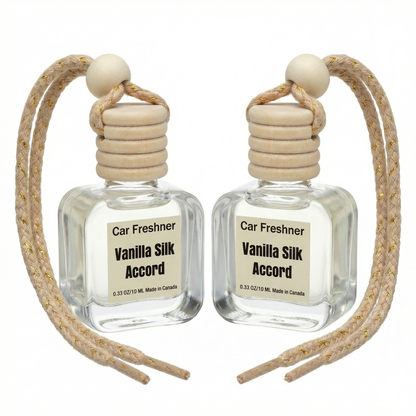 Vanilla Silk Accord 10ml Hanging Car Air Freshener Diffuser – Refillable 2-Pack
