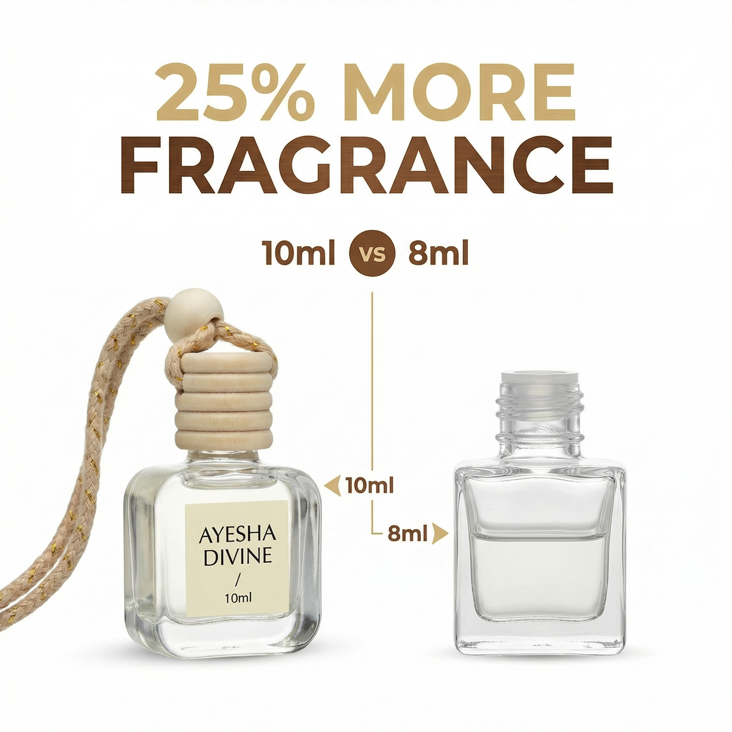 Vanilla Silk Accord 10ml Hanging Car Air Freshener Diffuser – Refillable 2-Pack