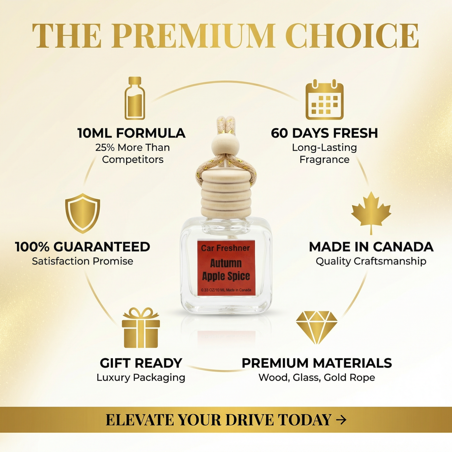 Autumn Apple Spice 10ml Hanging Car Diffuser  2-Pack