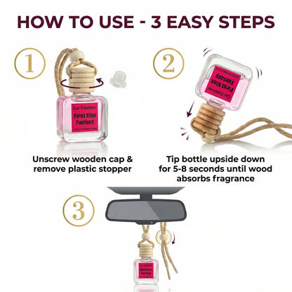 First Kiss Fantasy 10ml Hanging Car Air Freshener – Long Lasting 2-Pack