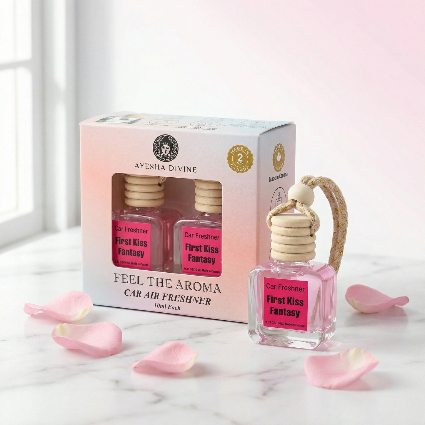 First Kiss Fantasy 10ml Hanging Car Air Freshener – Long Lasting 2-Pack