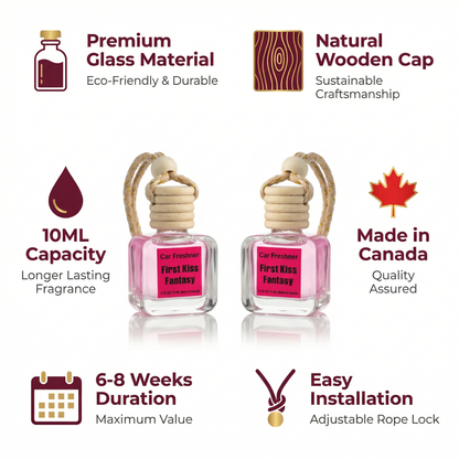 First Kiss Fantasy 10ml Hanging Car Air Freshener – Long Lasting 2-Pack