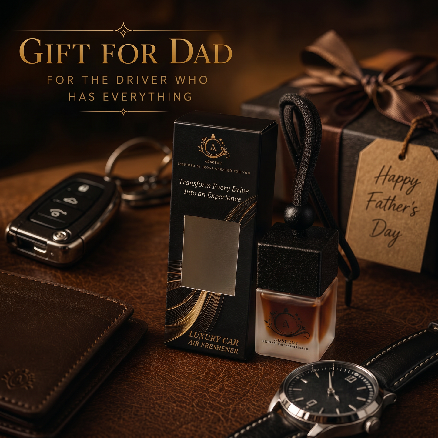 Oud Royale hanging diffuser — luxury rearview mirror accessory, ADSCENT Canada