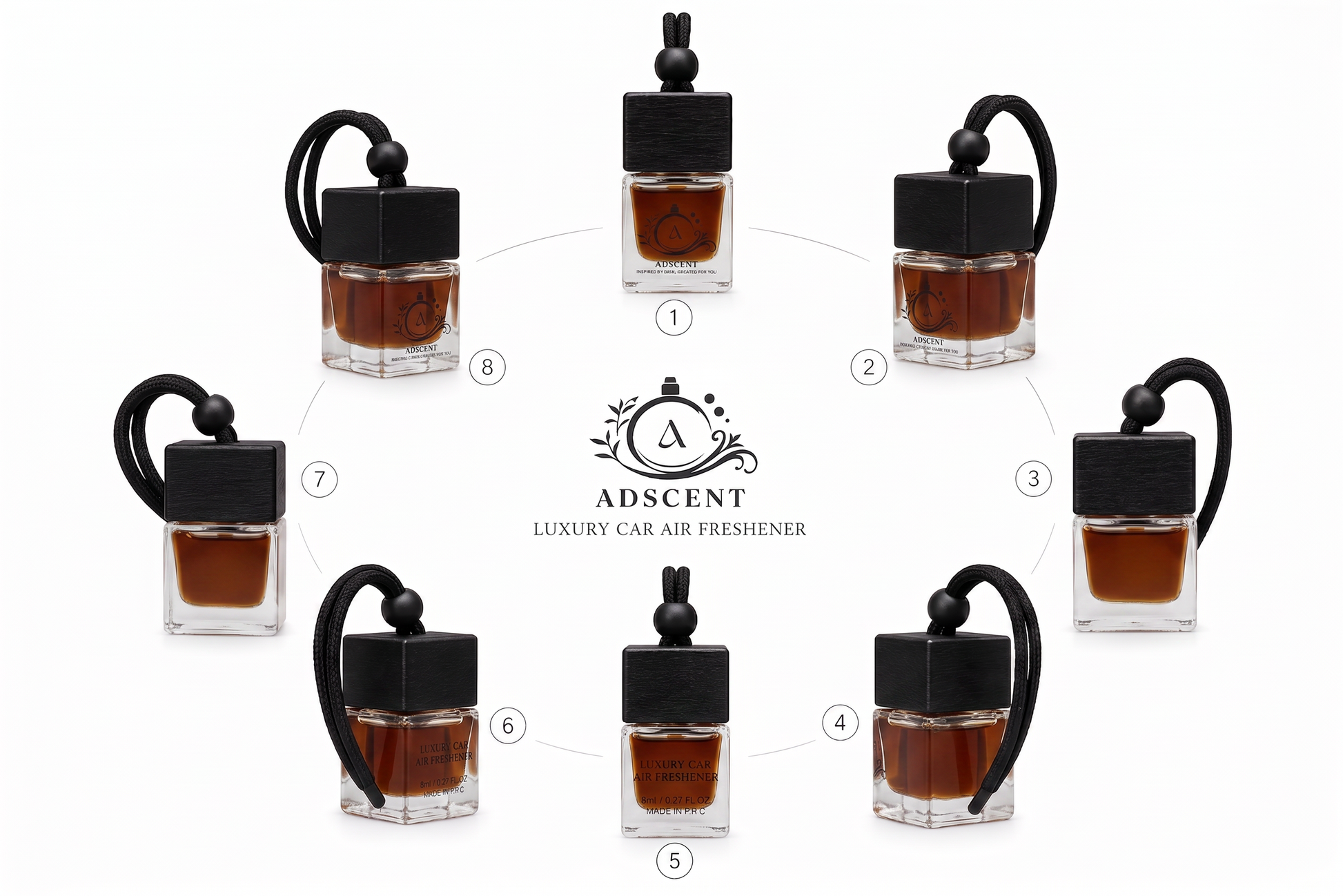 Oud Kamrah diffuser detail — rich oud fragrance oil, luxury car perfume