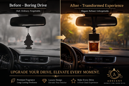 Adscent Oud Kamrah | Luxury Car Air Freshener | Inspired by Ancient Arabian Oud Kamrah– Premium Frosted Glass Hanging Diffuser | Long-Lasting Fragrance