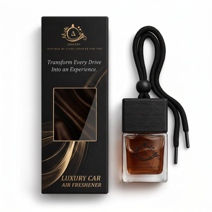 Adscent Oud Kamrah | Luxury Car Air Freshener | Inspired by Ancient Arabian Oud Kamrah– Premium Frosted Glass Hanging Diffuser | Long-Lasting Fragrance