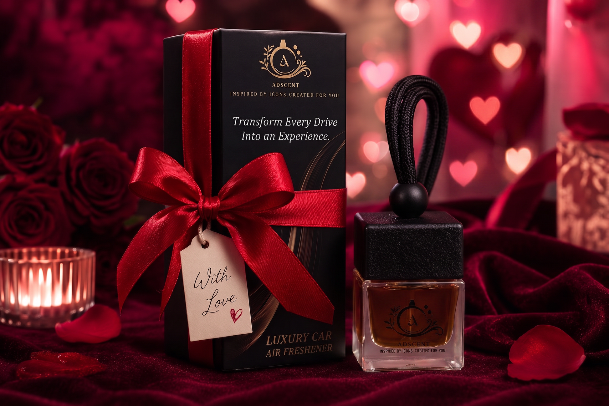 Oud Kamrah car diffuser side view — ancient Arabian oud scent, ADSCENT Canada