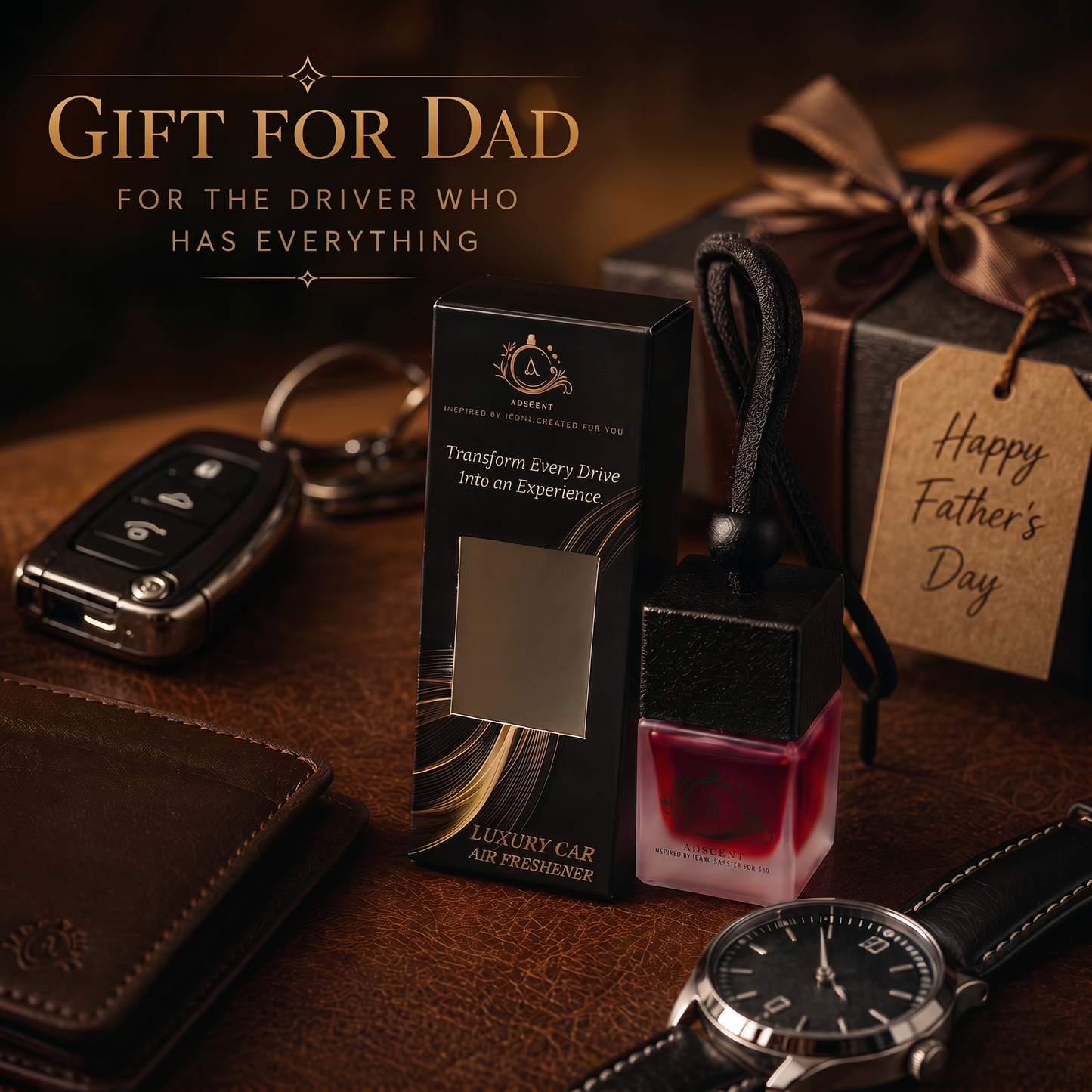 Adscent Rouge Elixir | Luxury Car Air Freshener | Inspired by Rouge 540 Icons – Premium Frosted Glass Hanging Diffuser | Long-Lasting Fragrance
