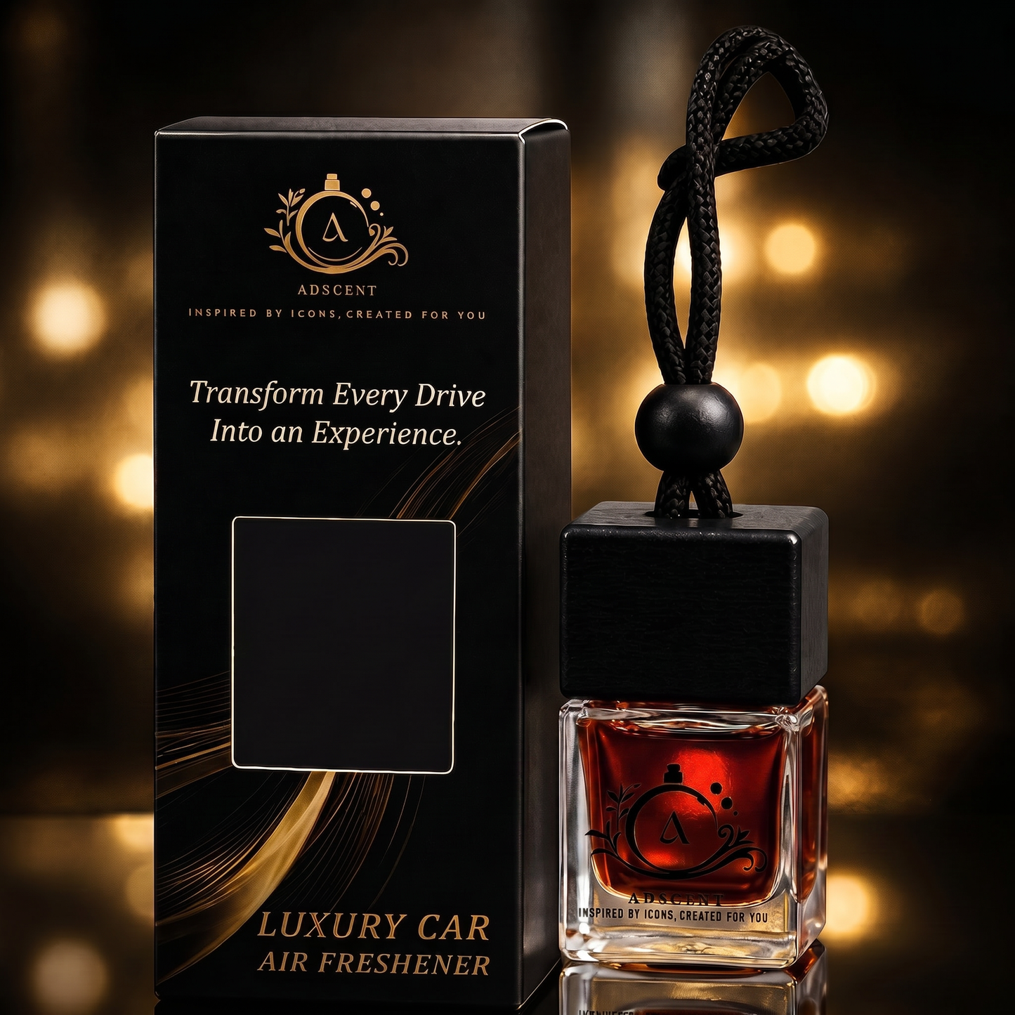 Adscent Rouge Elixir | Luxury Car Air Freshener | Inspired by Rouge 540 Icons – Premium Frosted Glass Hanging Diffuser | Long-Lasting Fragrance