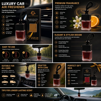 Adscent Rouge Elixir | Luxury Car Air Freshener | Inspired by Rouge 540 Icons – Premium Frosted Glass Hanging Diffuser | Long-Lasting Fragrance