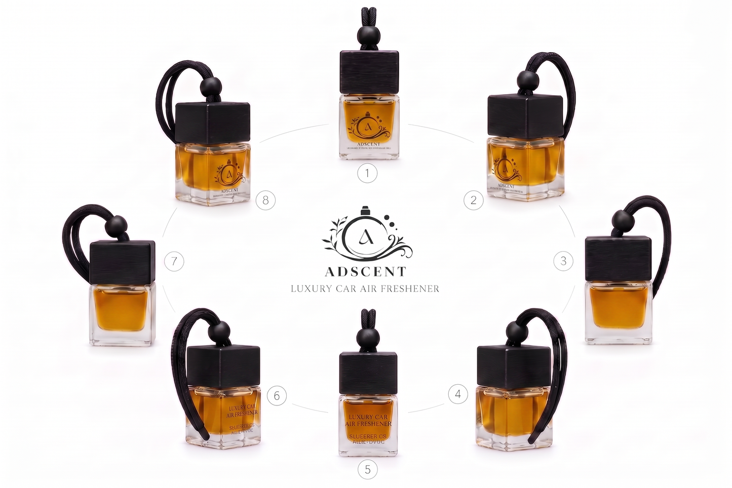ADSCENT BLACK OPAL | Luxury Car Air Freshener | Inspired by Dark Gem Y-SL BLACK OPIUM– Premium Frosted Glass Hanging Diffuser | Long-Lasting Fragrance