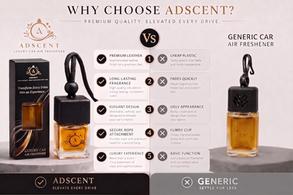 ADSCENT BLACK OPAL | Luxury Car Air Freshener | Inspired by Dark Gem Y-SL BLACK OPIUM– Premium Frosted Glass Hanging Diffuser | Long-Lasting Fragrance