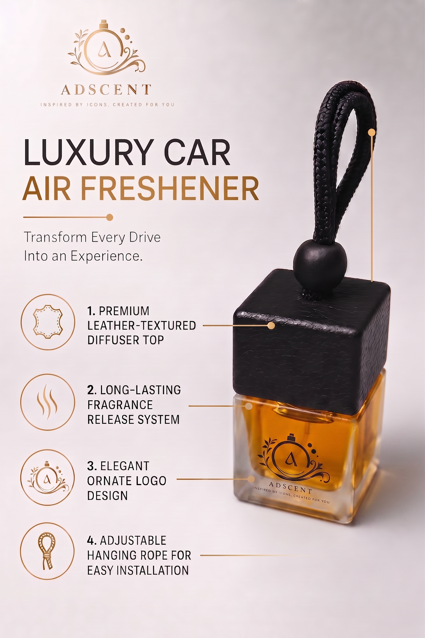 Black Opal car air freshener lifestyle — seductive dark fragrance for every drive