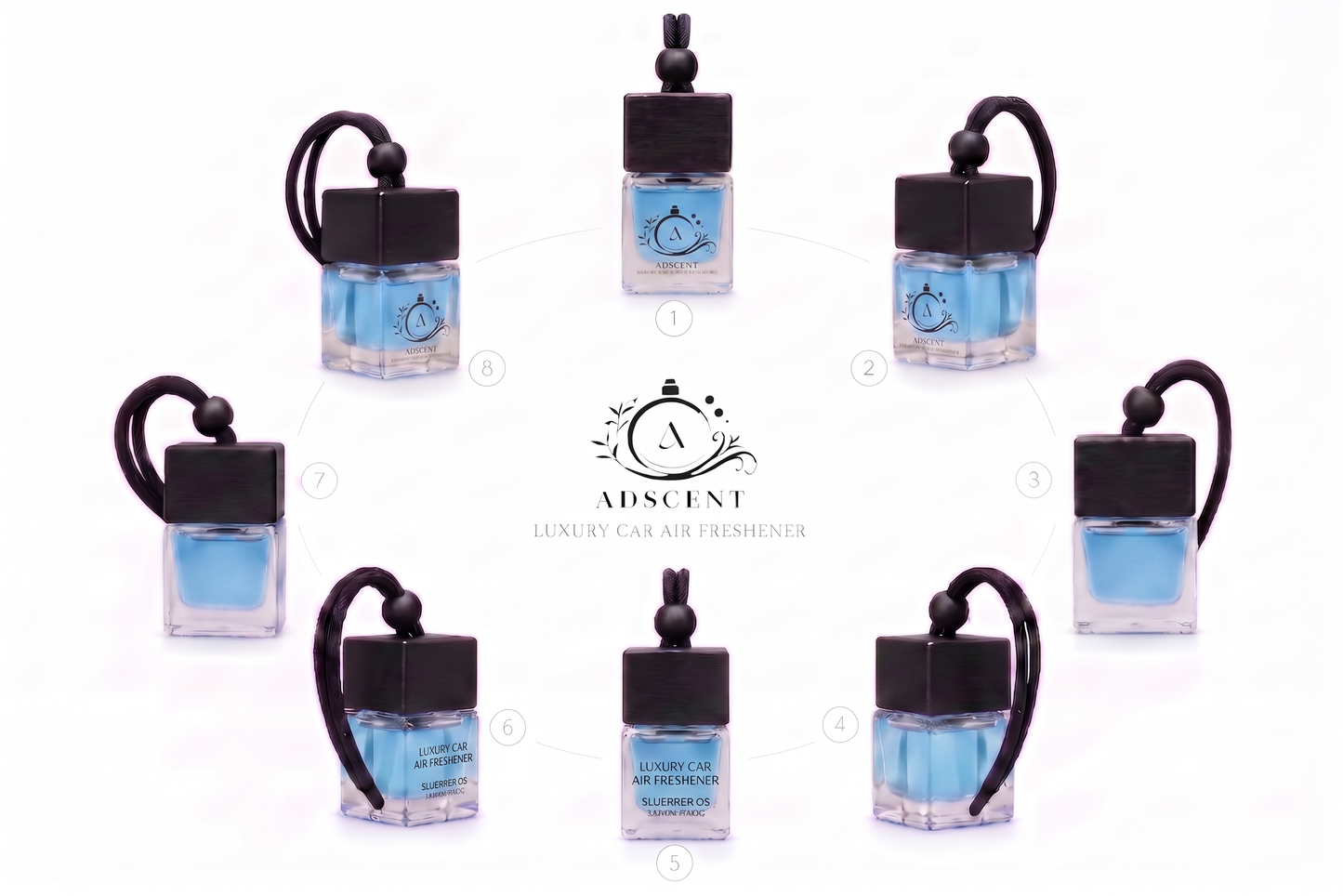 Adscent Wild Suvage | Luxury Car Air Freshener | Inspired by Wild Fresh Suvuage Icons – Premium Frosted Glass Hanging Diffuser | Long-Lasting Fragrance