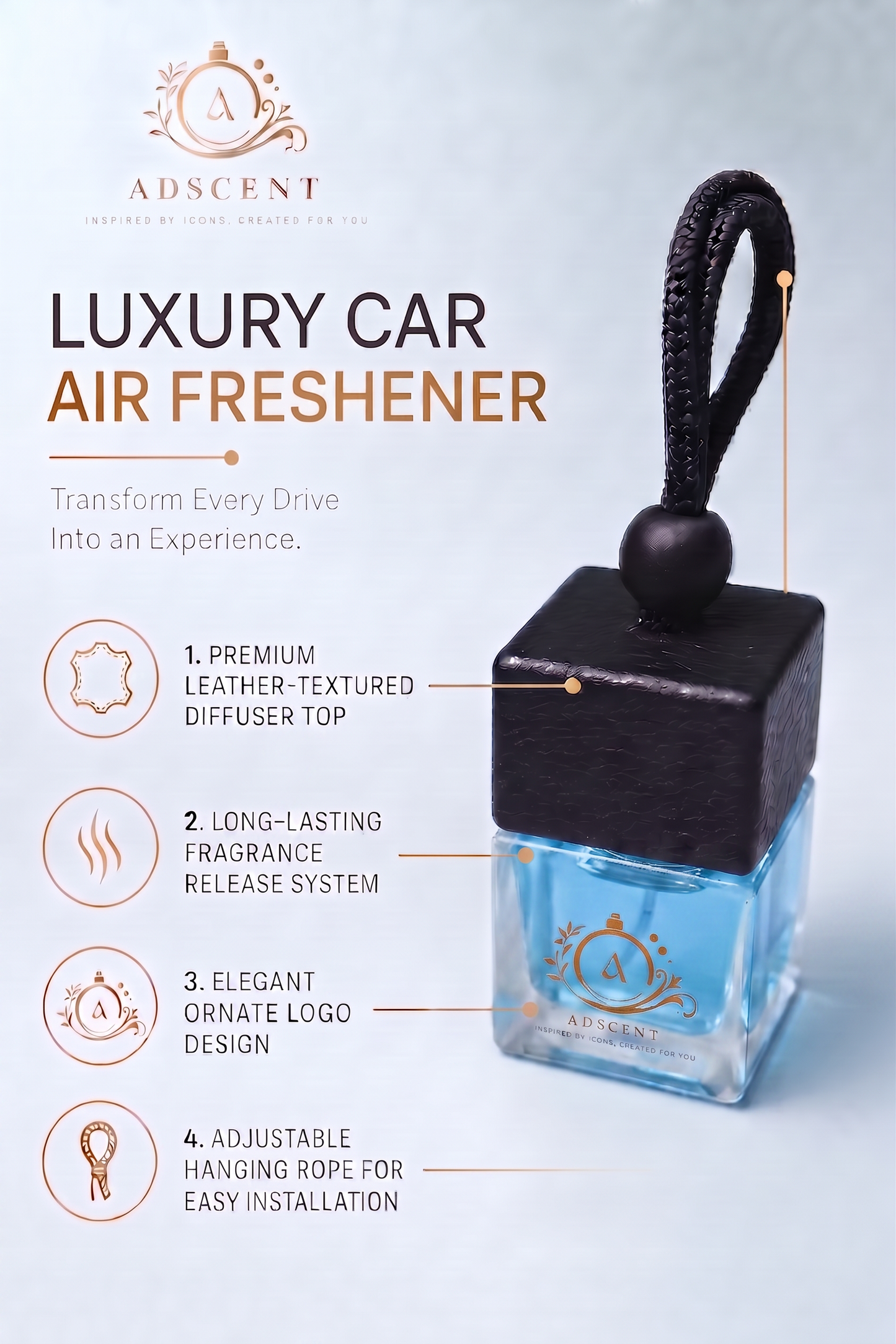 Wild Sauvage car air freshener lifestyle — bold fresh masculine fragrance for every drive