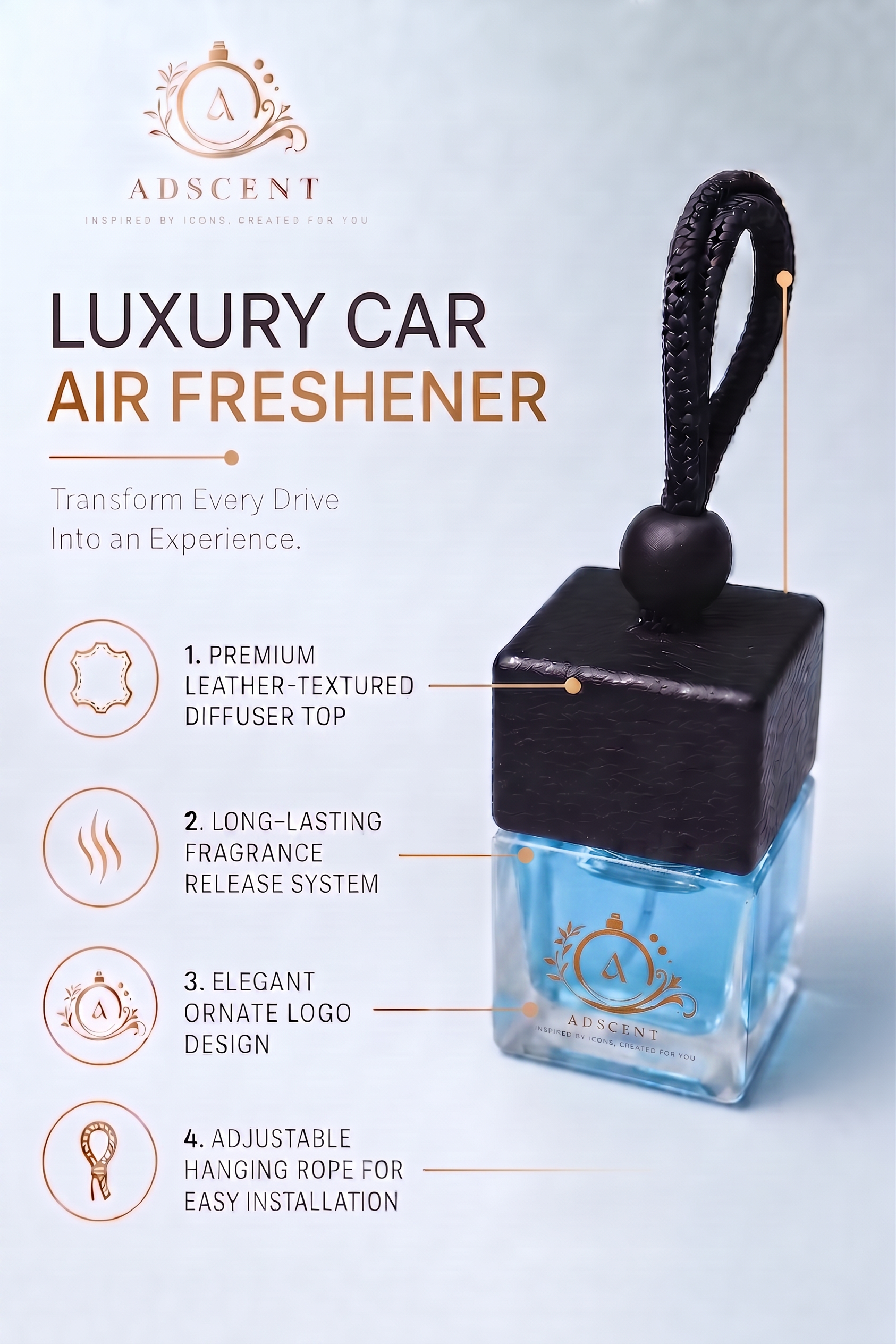 Wild Sauvage car air freshener lifestyle — bold fresh masculine fragrance for every drive