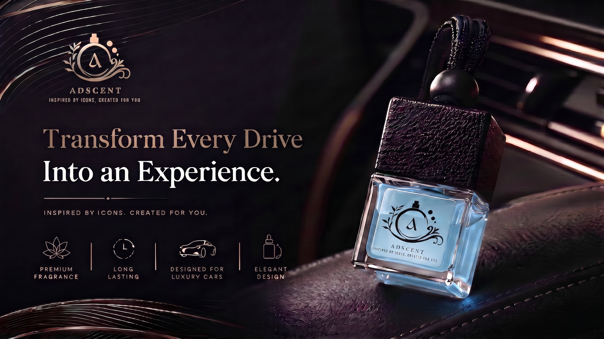 ADSCENT Wild Sauvage luxury car air freshener — inspired by Dior Sauvage, frosted glass diffuser Canada