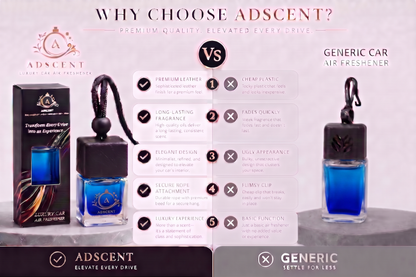 Adscent Aqua Gio | Luxury Car Air Freshener | Inspired by Aquatic Marine Goir-Gio – Premium Frosted Glass Hanging Diffuser | Long-Lasting Fragrance