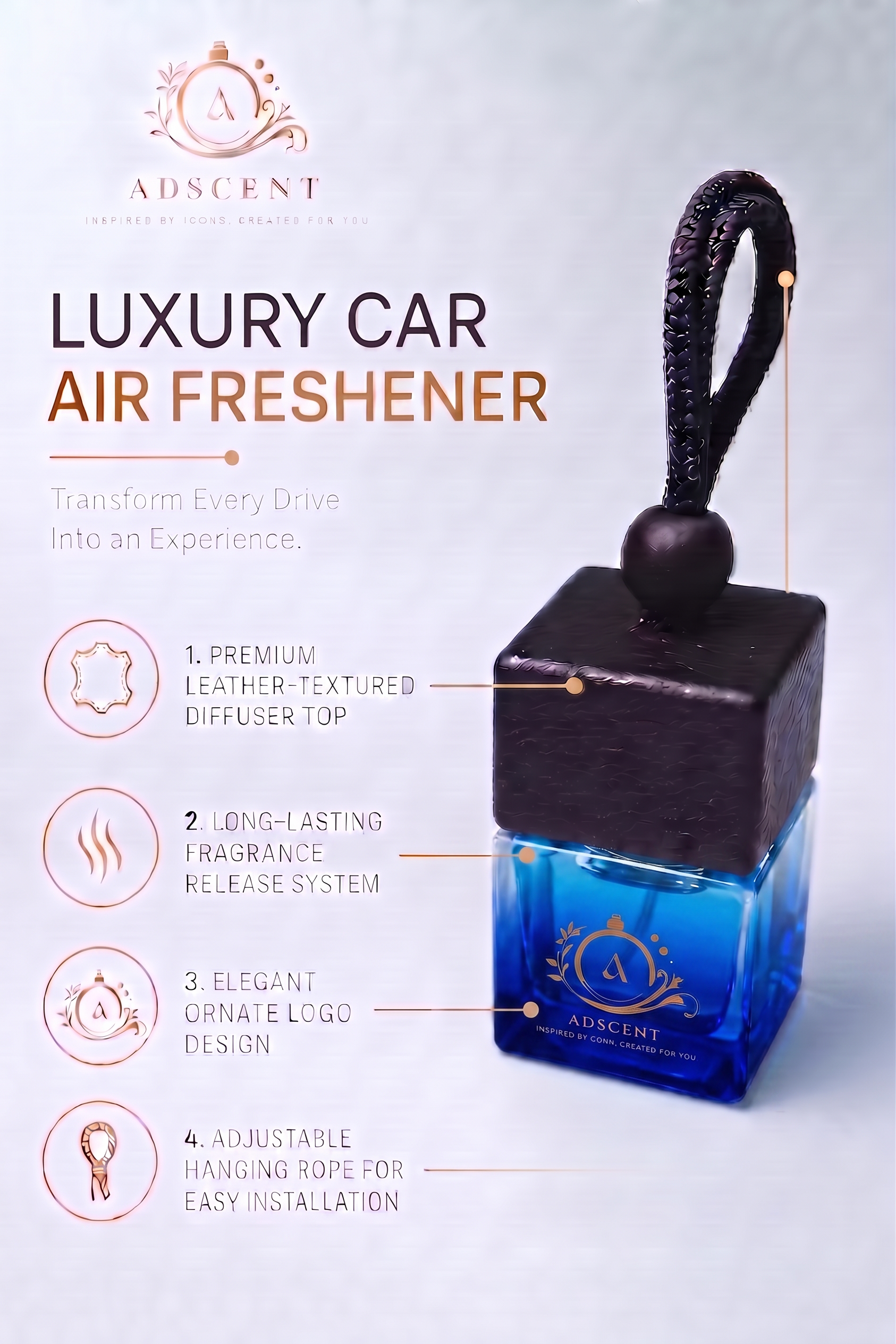 Aqua Gio car air freshener lifestyle — clean aquatic fragrance for every drive