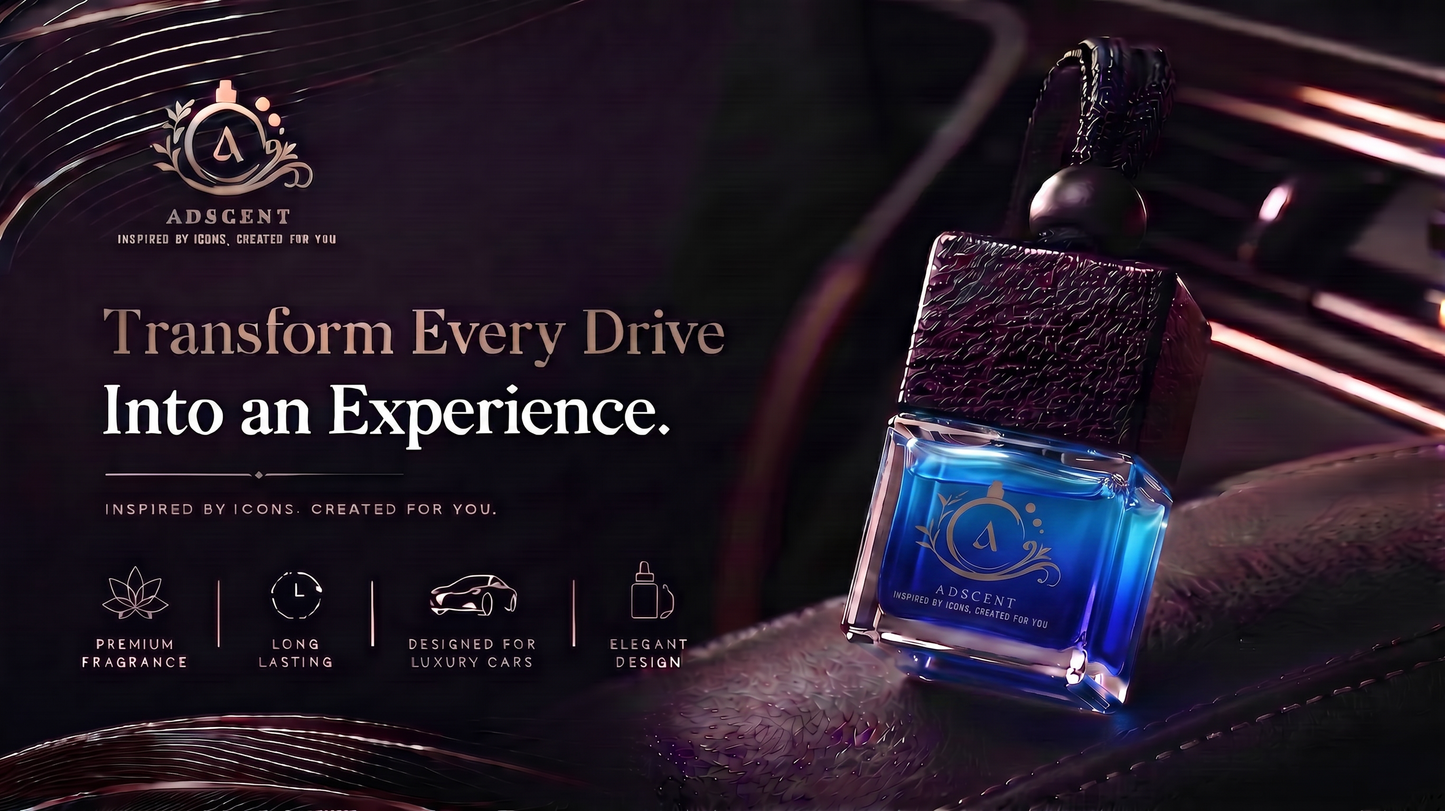 ADSCENT Bleu Aura luxury car air freshener — inspired by Chanel Bleu, frosted glass diffuser Canada